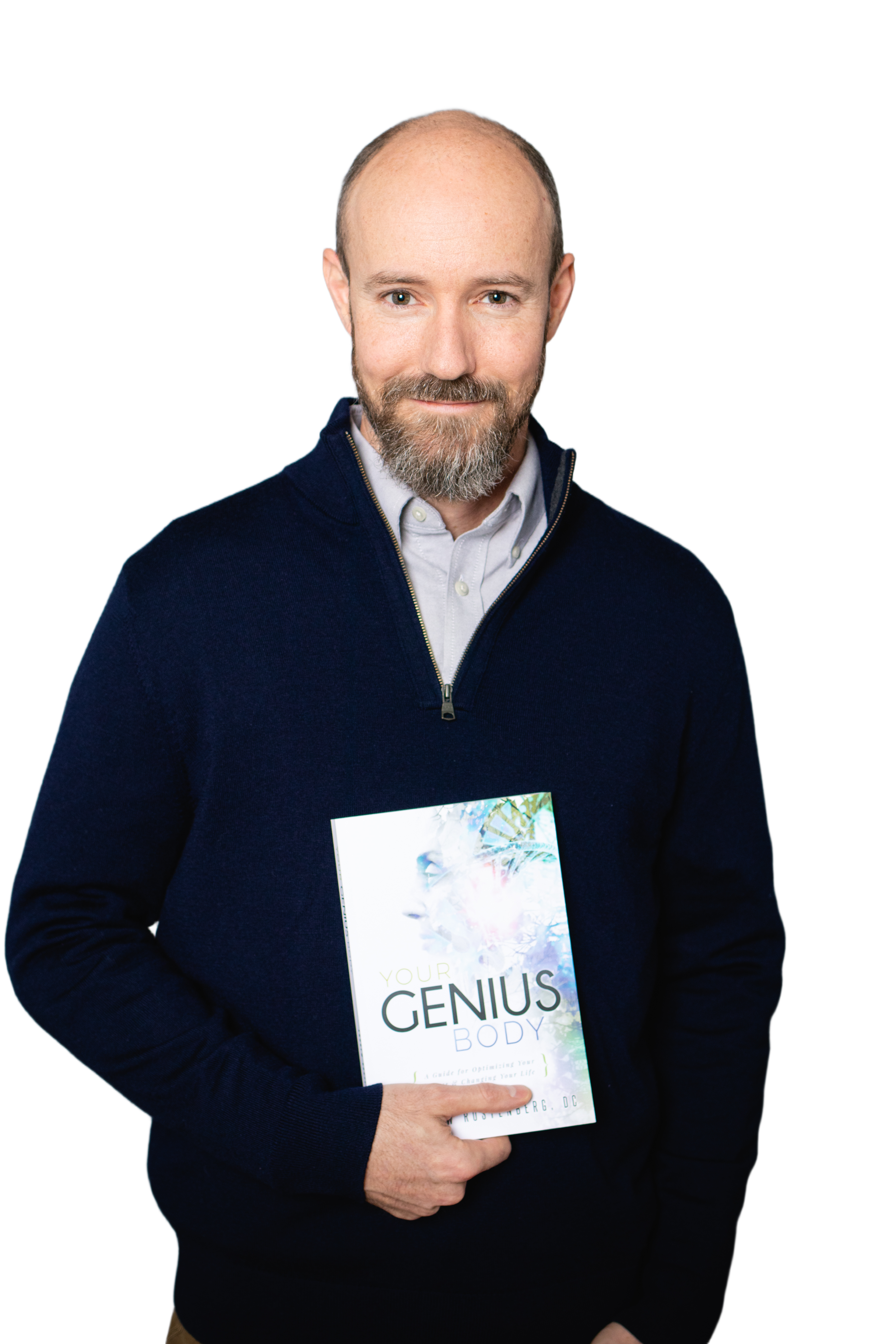 Dr. Andrew Rostenberg holding Your Genius Body